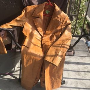 Ladies Leather Maxi Coat